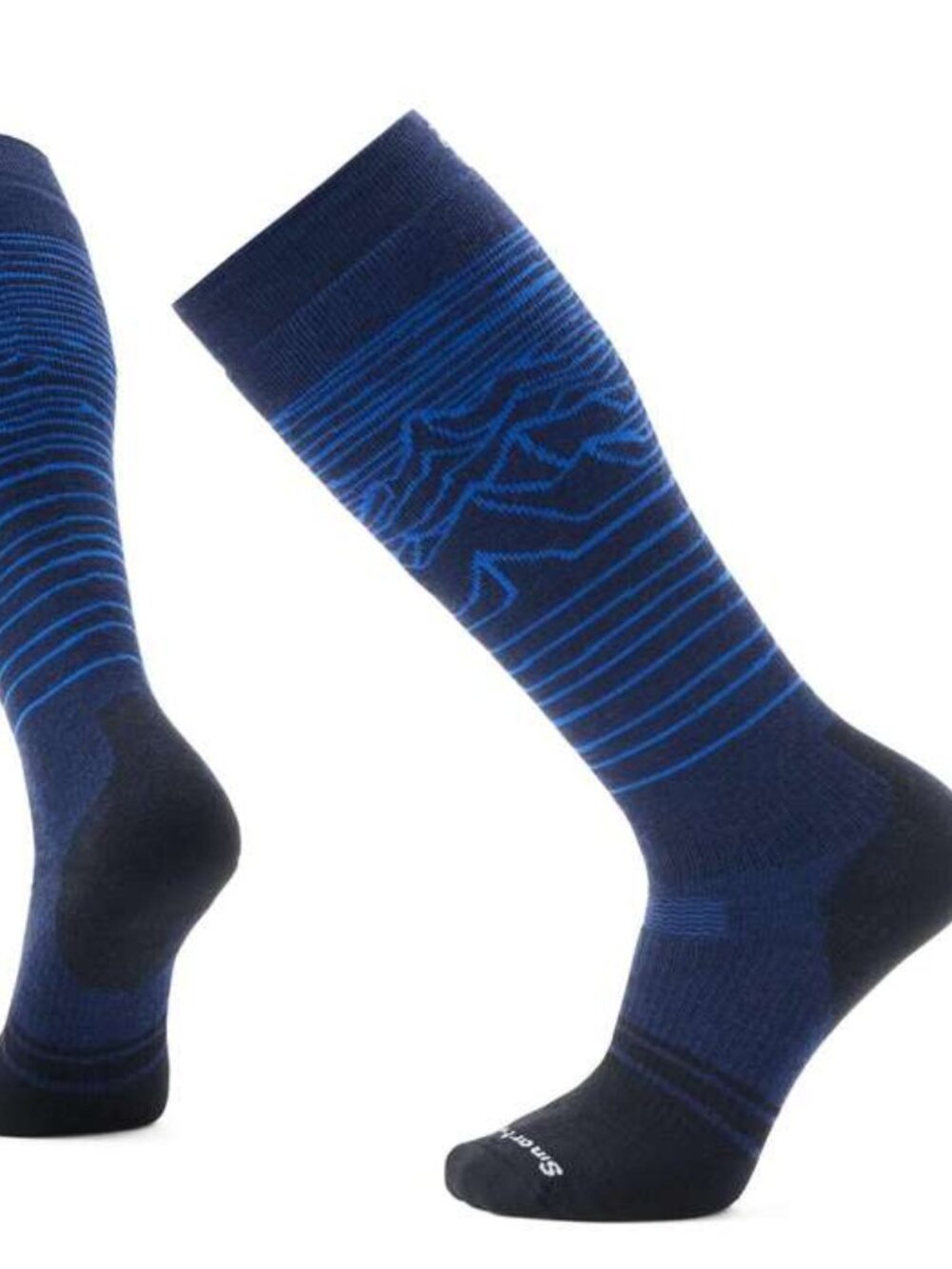 Smartwool Snowboard Iguchi Pattern Over The Calf Socks Unisex LARGE NWT Blue